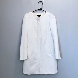 H&M Long White Jacket Coat Knee-Length